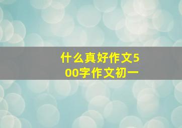 什么真好作文500字作文初一