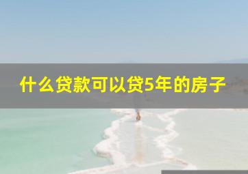 什么贷款可以贷5年的房子