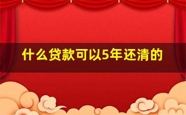 什么贷款可以5年还清的