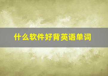 什么软件好背英语单词