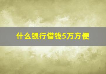 什么银行借钱5万方便