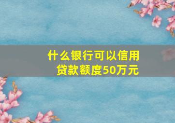 什么银行可以信用贷款额度50万元