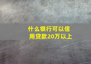 什么银行可以信用贷款20万以上