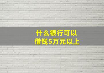 什么银行可以借钱5万元以上