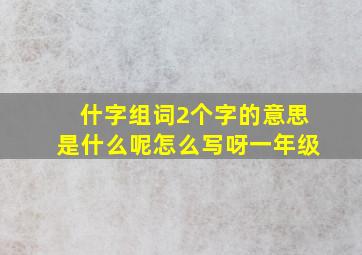 什字组词2个字的意思是什么呢怎么写呀一年级