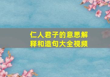 仁人君子的意思解释和造句大全视频