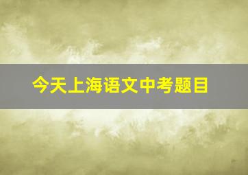 今天上海语文中考题目