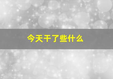 今天干了些什么