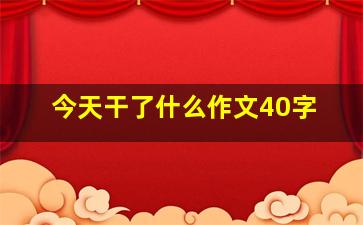 今天干了什么作文40字