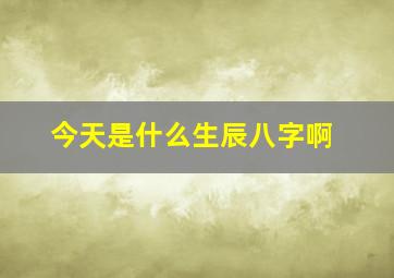 今天是什么生辰八字啊