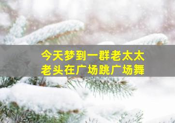 今天梦到一群老太太老头在广场跳广场舞