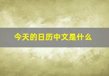 今天的日历中文是什么