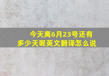 今天离6月23号还有多少天呢英文翻译怎么说