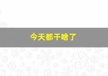 今天都干啥了