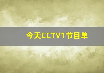 今天CCTV1节目单