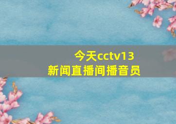 今天cctv13新闻直播间播音员