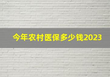 今年农村医保多少钱2023