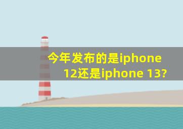 今年发布的是iphone 12还是iphone 13?