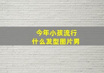 今年小孩流行什么发型图片男