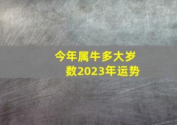 今年属牛多大岁数2023年运势