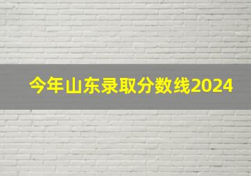 今年山东录取分数线2024