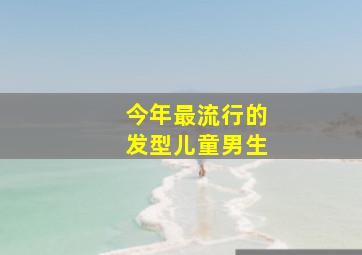 今年最流行的发型儿童男生