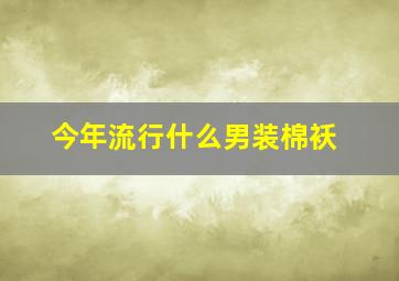 今年流行什么男装棉袄