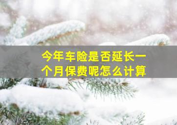 今年车险是否延长一个月保费呢怎么计算