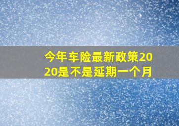 今年车险最新政策2020是不是延期一个月