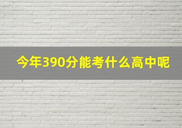 今年390分能考什么高中呢