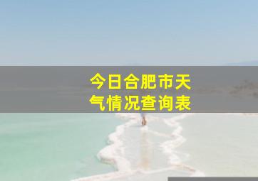 今日合肥市天气情况查询表