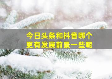 今日头条和抖音哪个更有发展前景一些呢