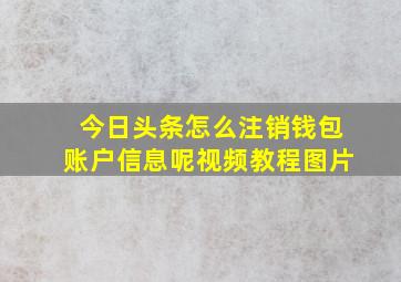 今日头条怎么注销钱包账户信息呢视频教程图片