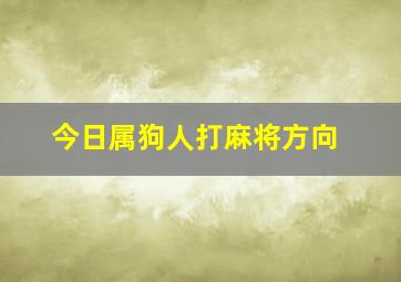 今日属狗人打麻将方向