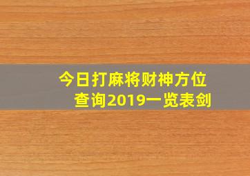 今日打麻将财神方位查询2019一览表剑