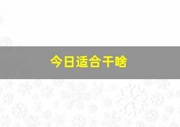 今日适合干啥