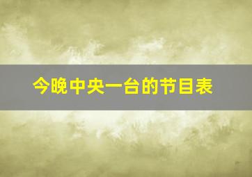 今晚中央一台的节目表