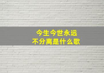 今生今世永远不分离是什么歌