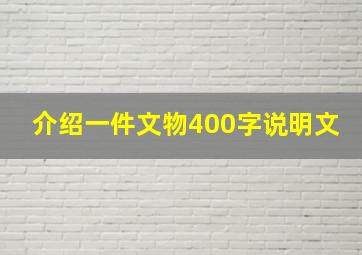 介绍一件文物400字说明文