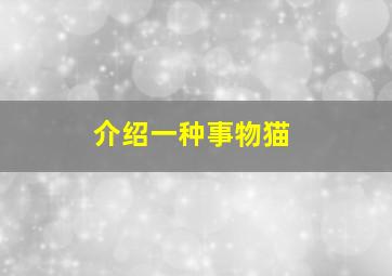 介绍一种事物猫