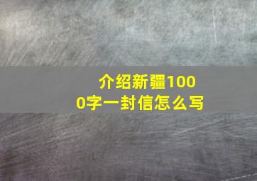 介绍新疆1000字一封信怎么写