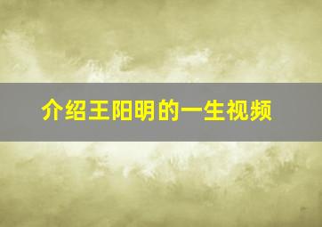 介绍王阳明的一生视频