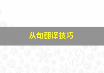 从句翻译技巧