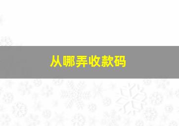 从哪弄收款码