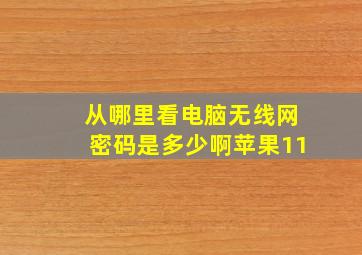 从哪里看电脑无线网密码是多少啊苹果11