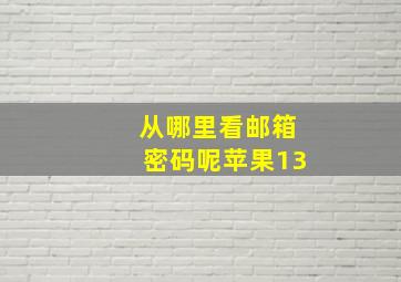 从哪里看邮箱密码呢苹果13