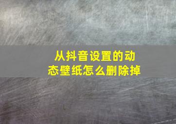 从抖音设置的动态壁纸怎么删除掉