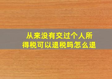 从来没有交过个人所得税可以退税吗怎么退