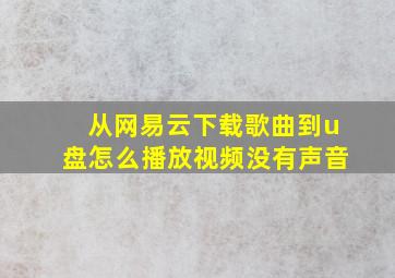 从网易云下载歌曲到u盘怎么播放视频没有声音