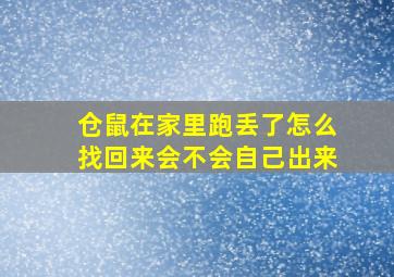 仓鼠在家里跑丢了怎么找回来会不会自己出来